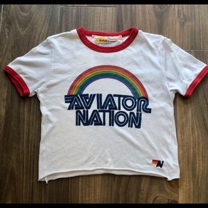 Aviator Nation Rainbow Ringer Tee XS